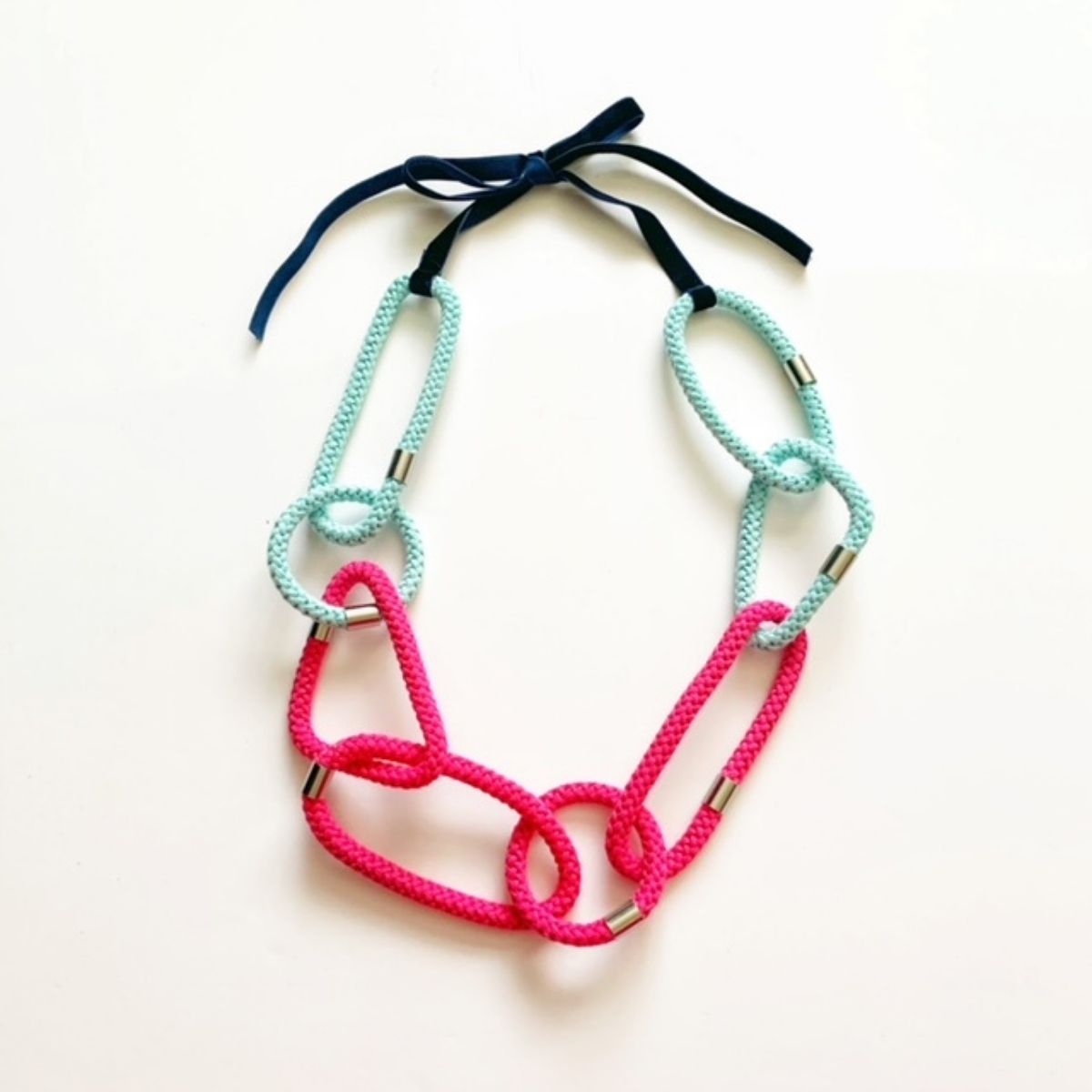 MoMA Necklace - Geometric Shaped Cotton Rope Statement Necklace