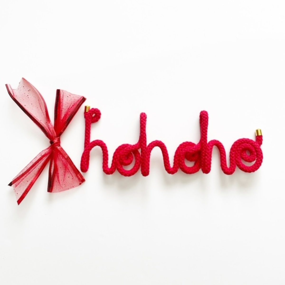 Ho Ho Ho knitted word decoration - Christmas Knitted Word décor