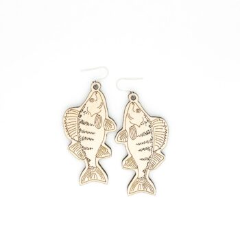 Fish Perch - wooden earrings