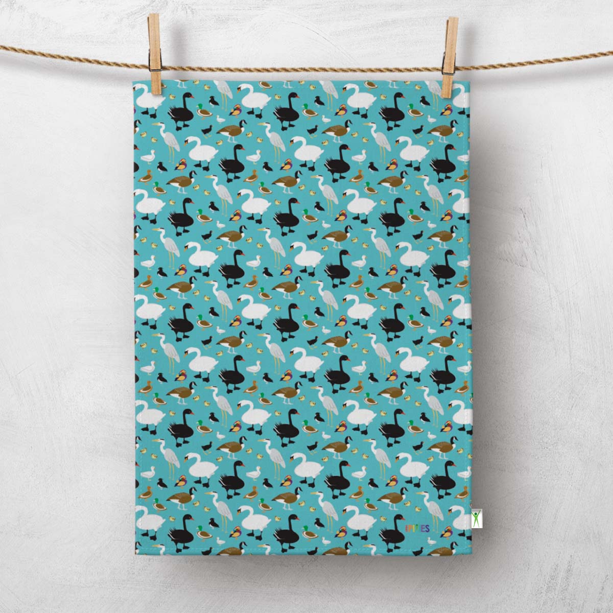 Duck Pond organic cotton tea towel