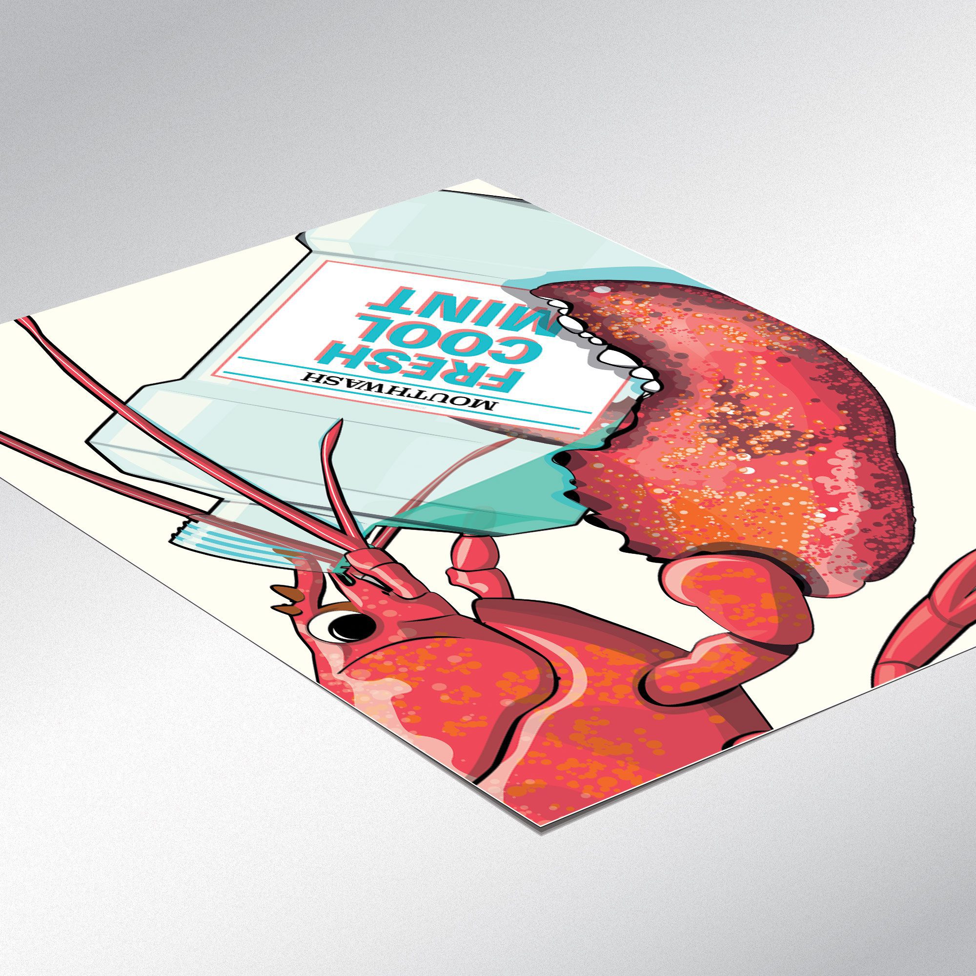 Lobster in the Bathroom, Funny Bathroom Humour Art Print