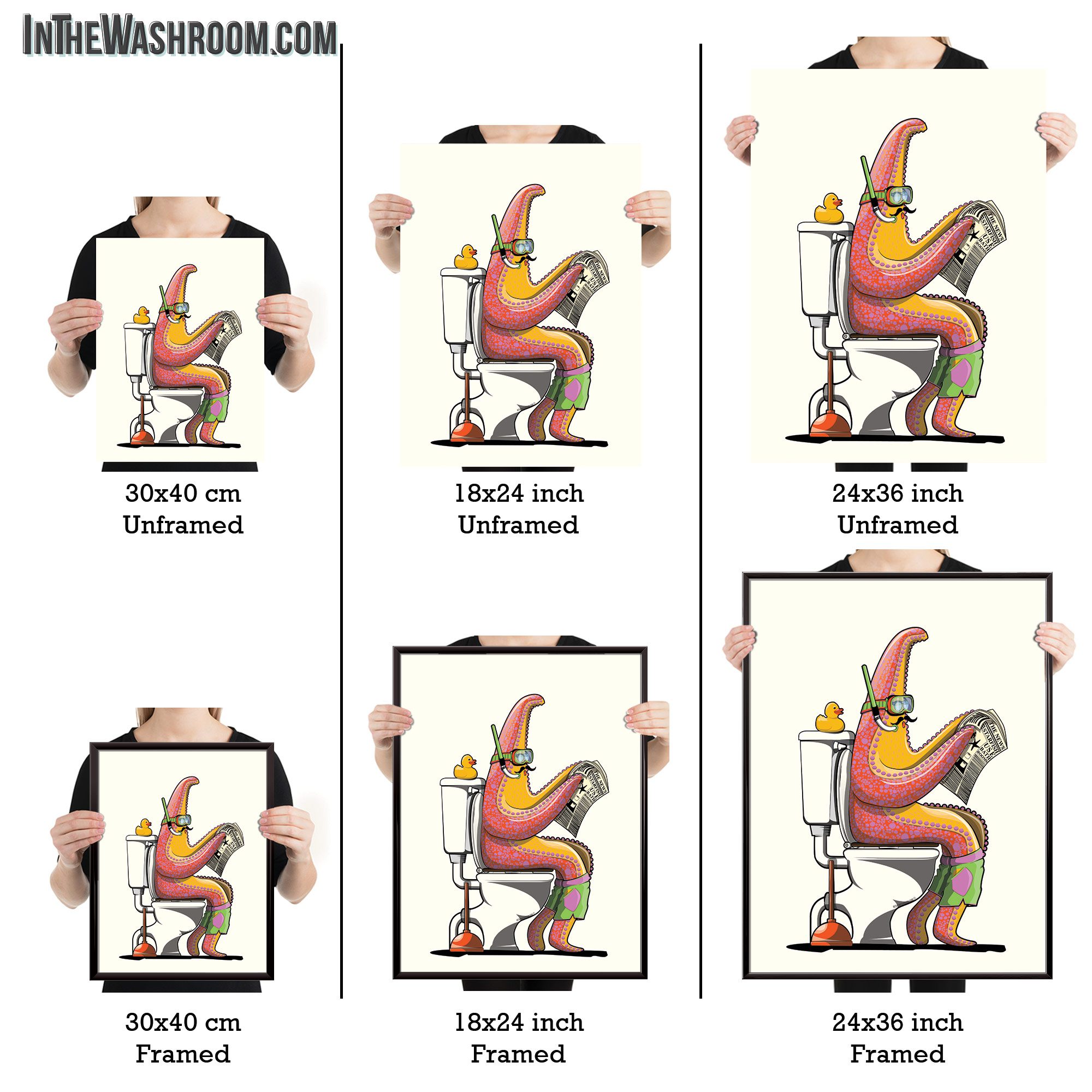 Starfish on the Toilet, Funny Bathroom Humour Art Print