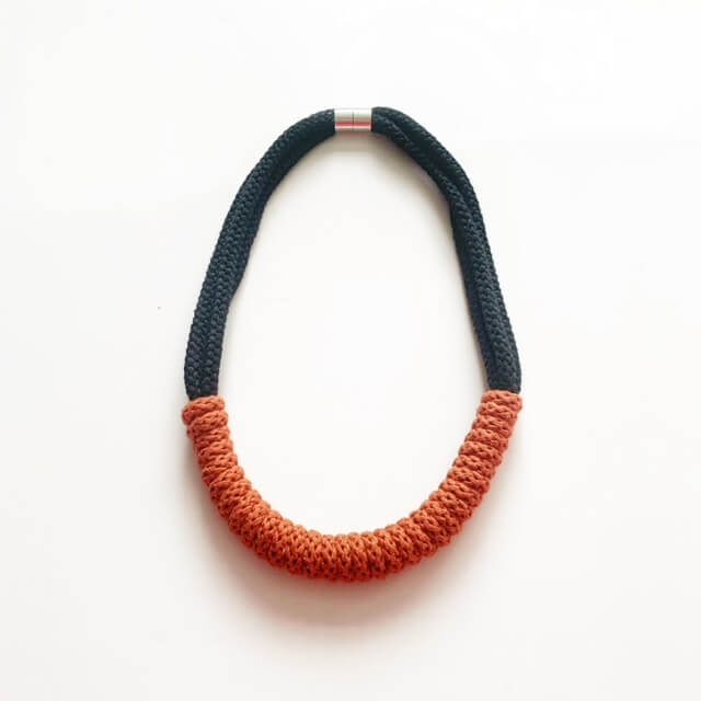 The Rita Necklace - Ecru and Mustard statement rope jewellery