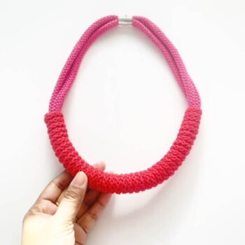 The Rita Necklace - Turquoise and Coral statement rope jewellery