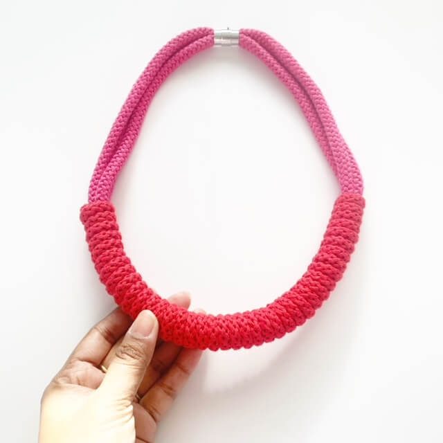 The Rita Necklace - Turquoise and Coral statement rope jewellery
