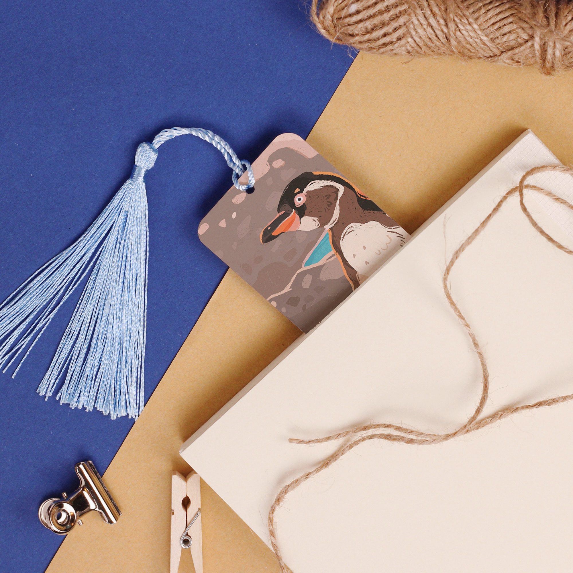 Galapagos Penguin Aluminium Bookmark