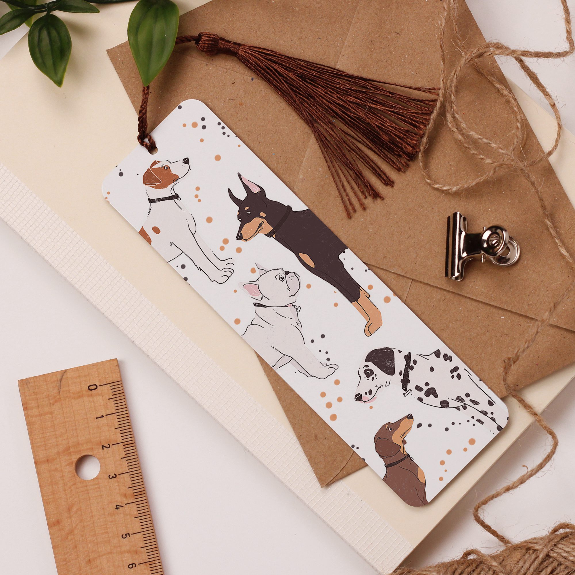 Dogs Aluminium Bookmark, Dobermann, French Bulldog, Sausage Dog, Jack Russel Terrier
