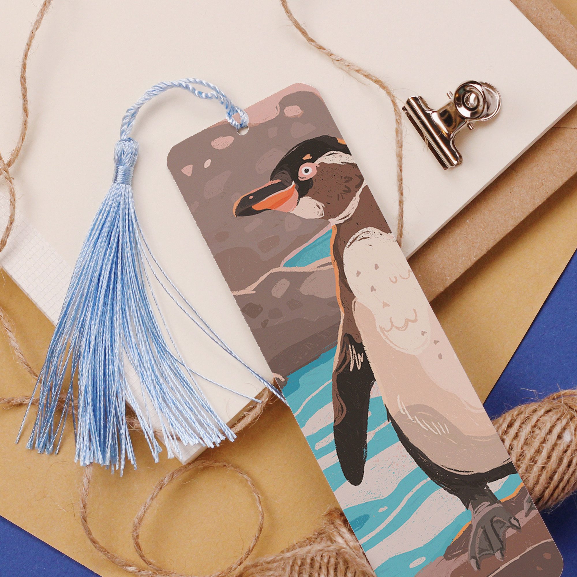 Galapagos Penguin Aluminium Bookmark