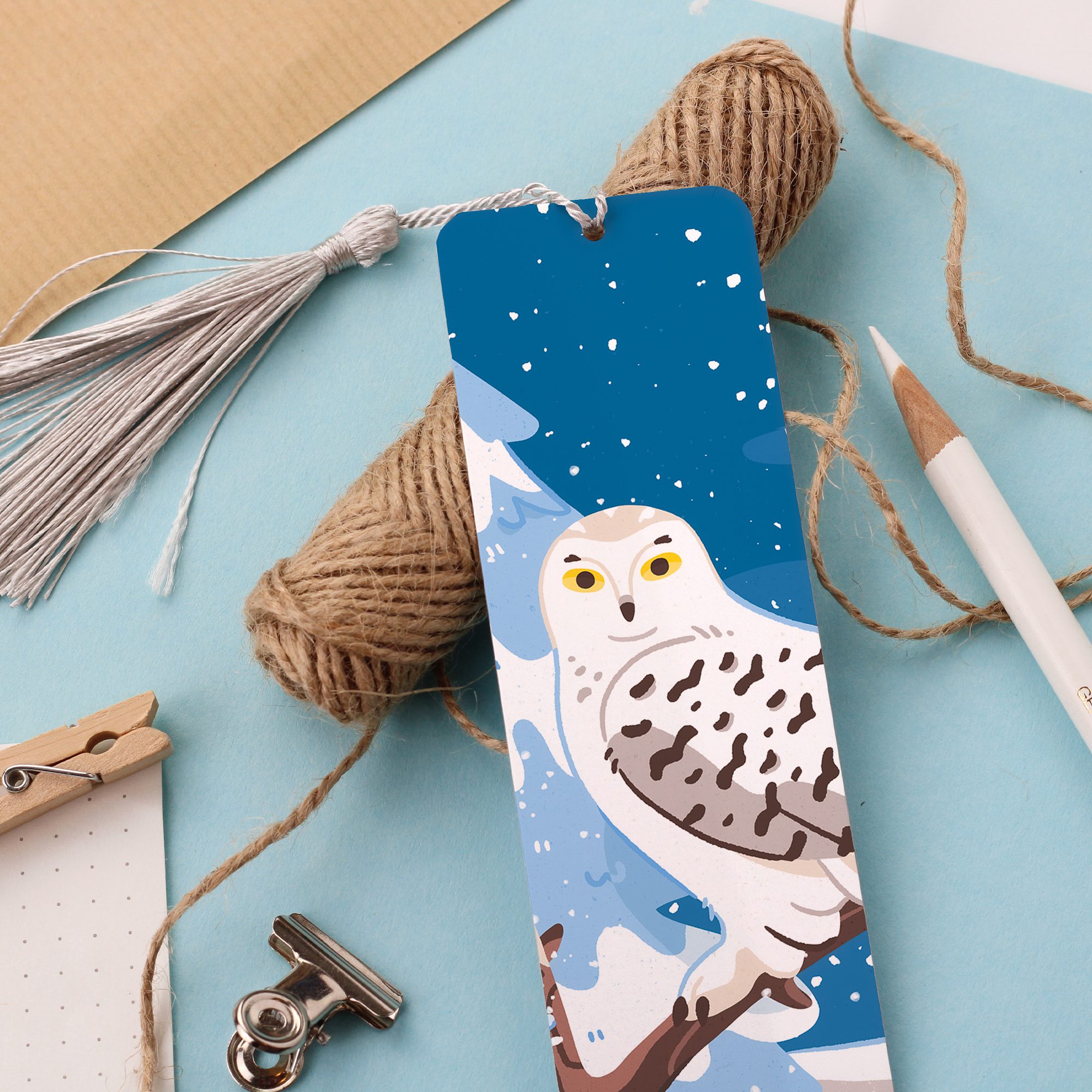 Snowy Owl Aluminium Bookmark