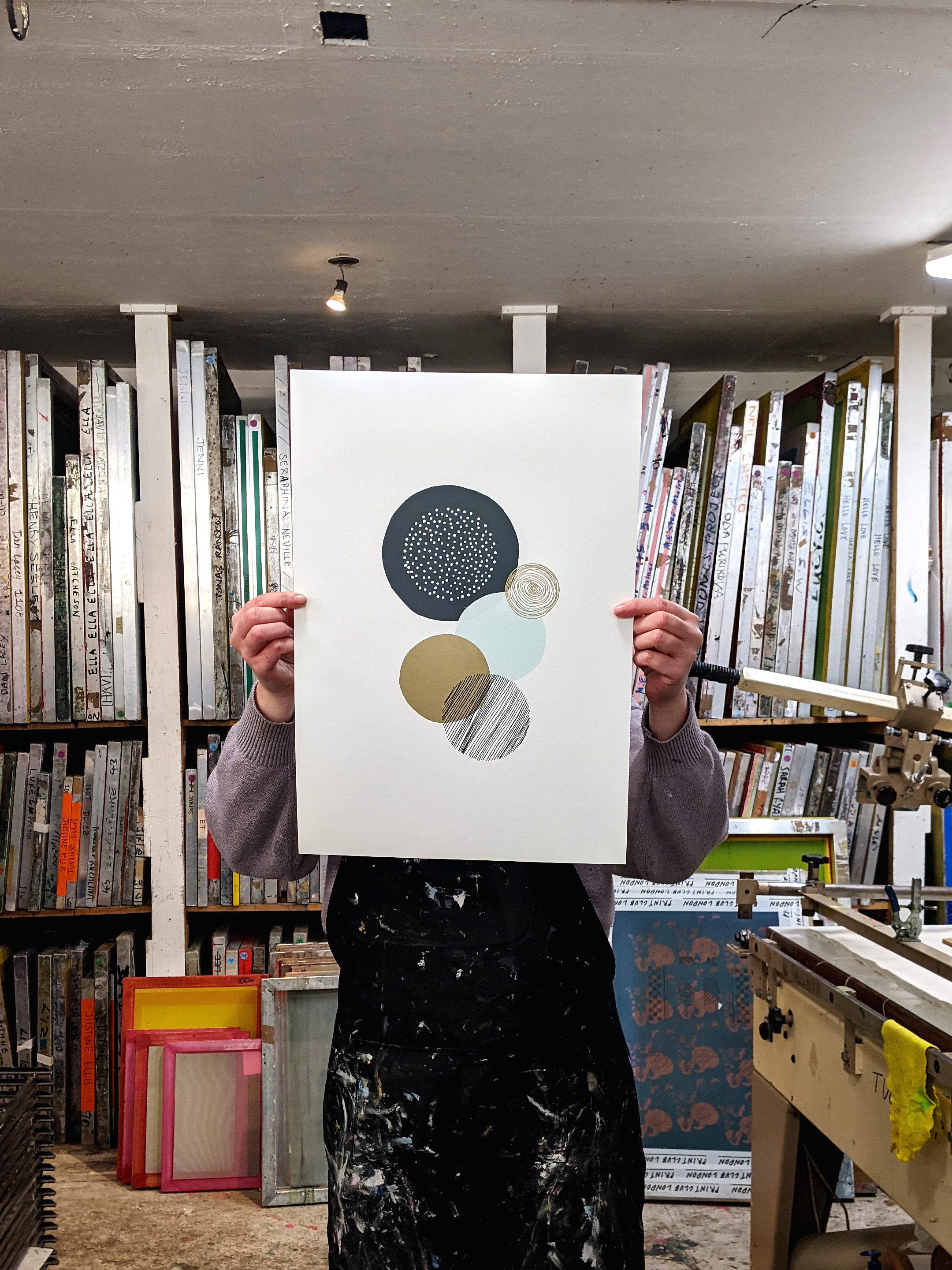 Abstract Circles II – Hand-Drawn Limited Edition Screen Print