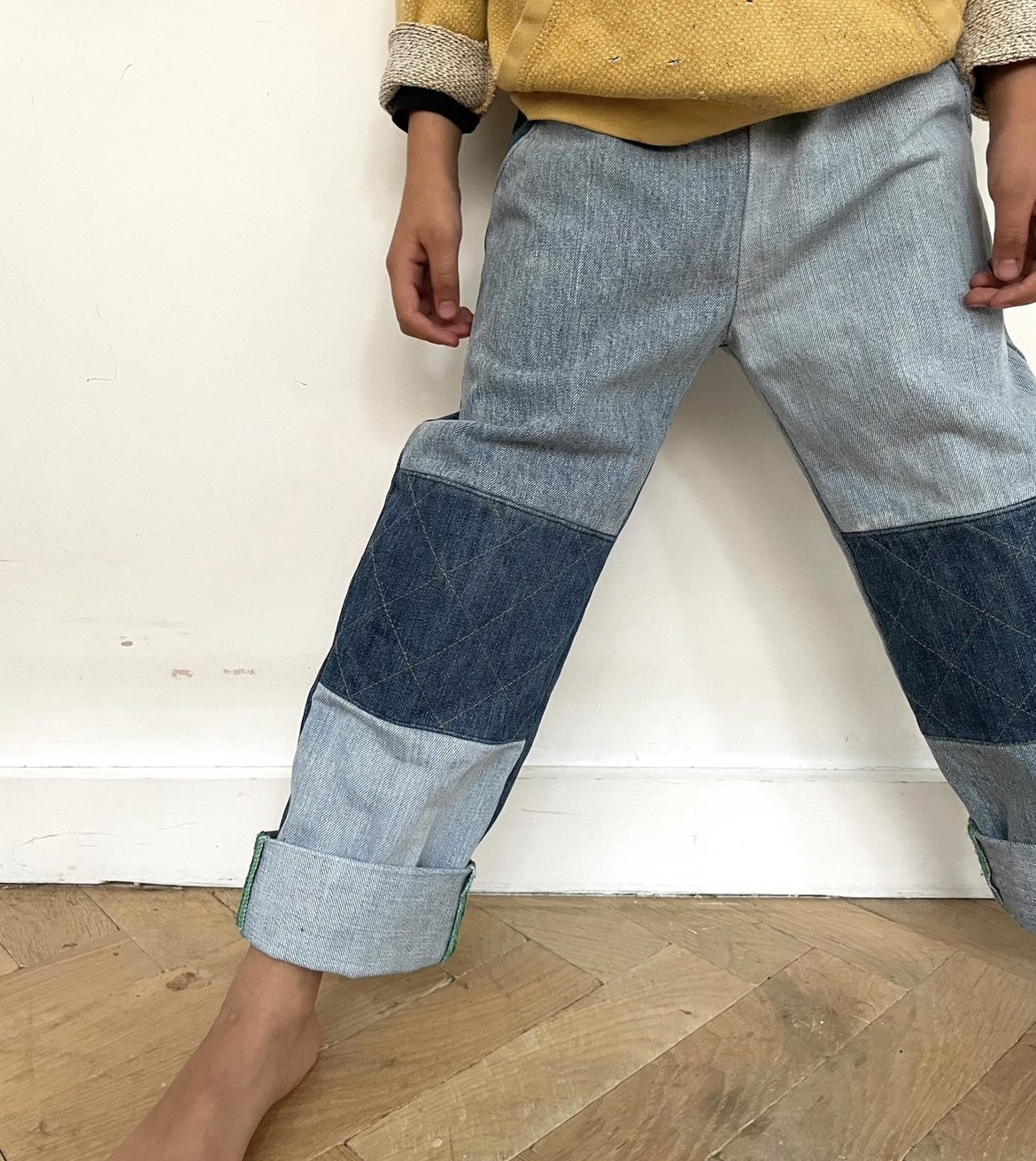 Kids recycled denim baggy jeans