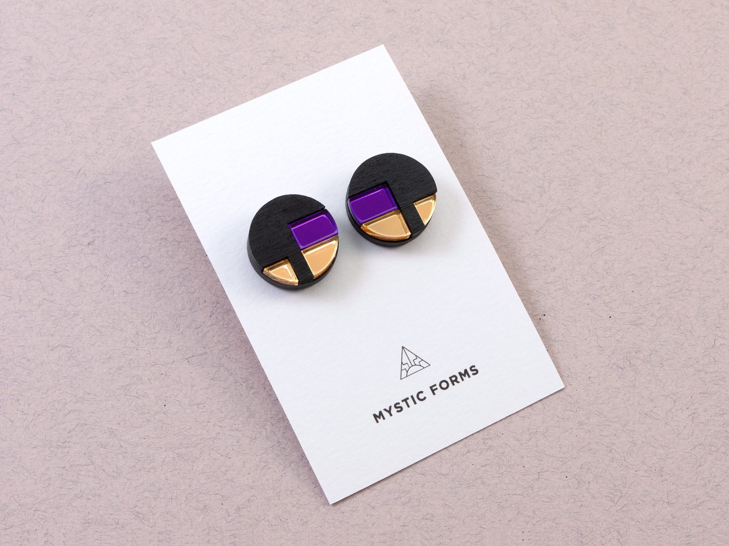 FORM067 NUT Stud Earrings - Purple
