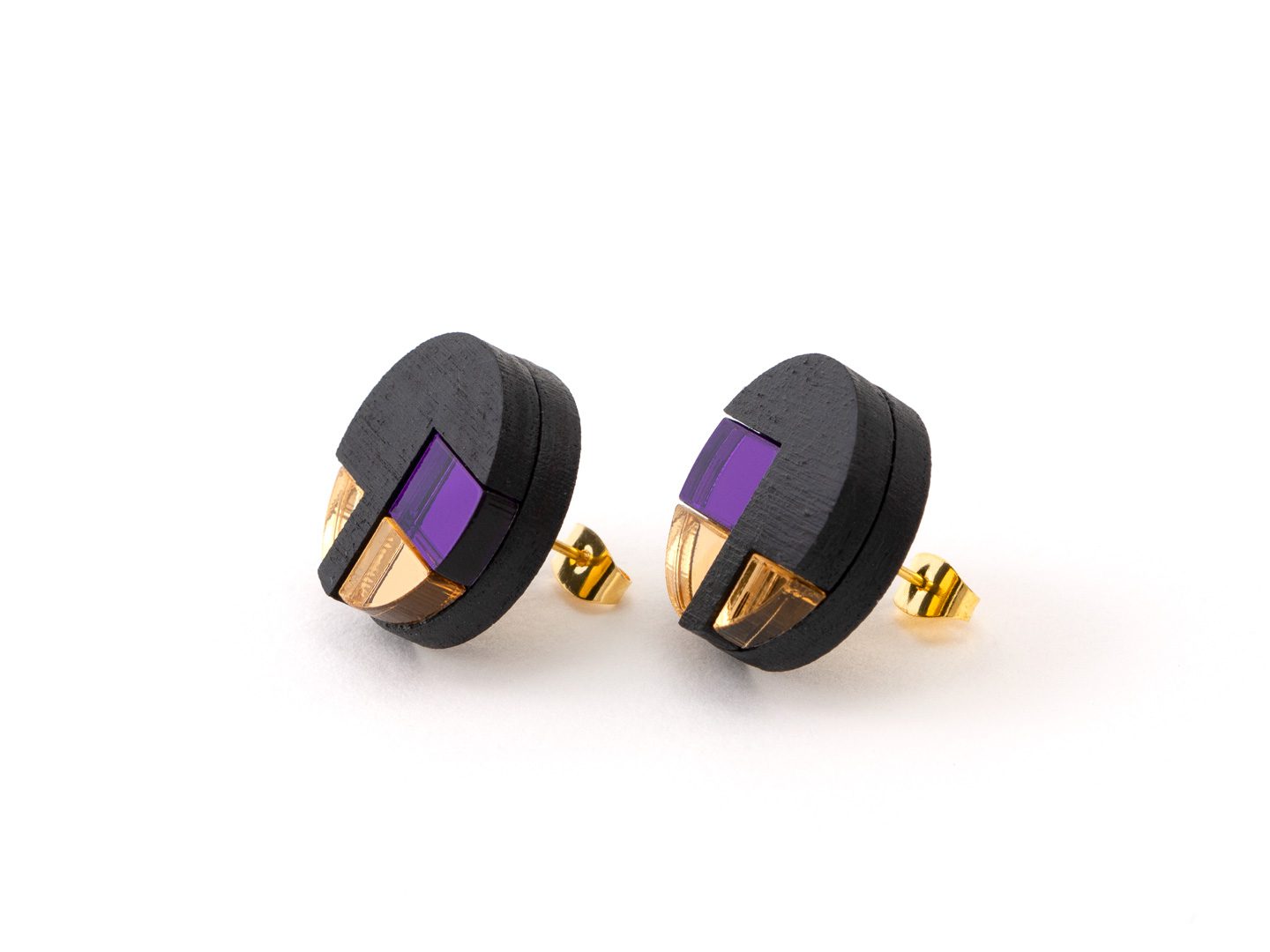 FORM067 NUT Stud Earrings - Purple