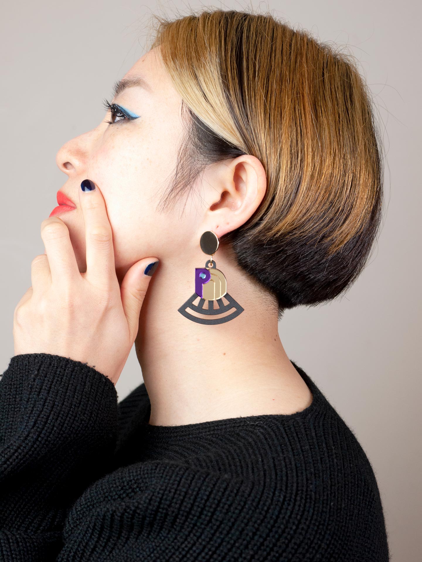 Art Deco Earrings - FORM070 RA Stud Earrings - Various Colours