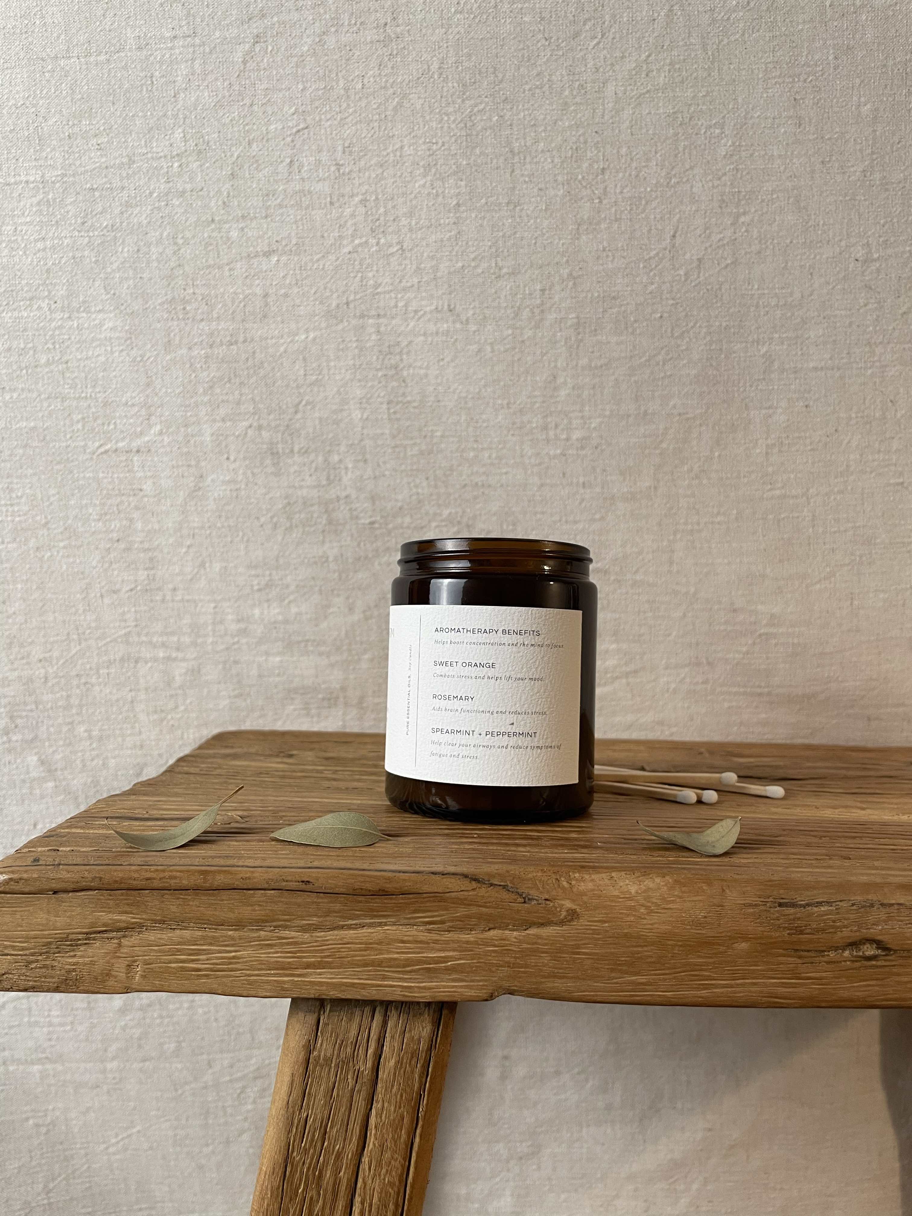 Focus Candle - sweet orange and rosemary