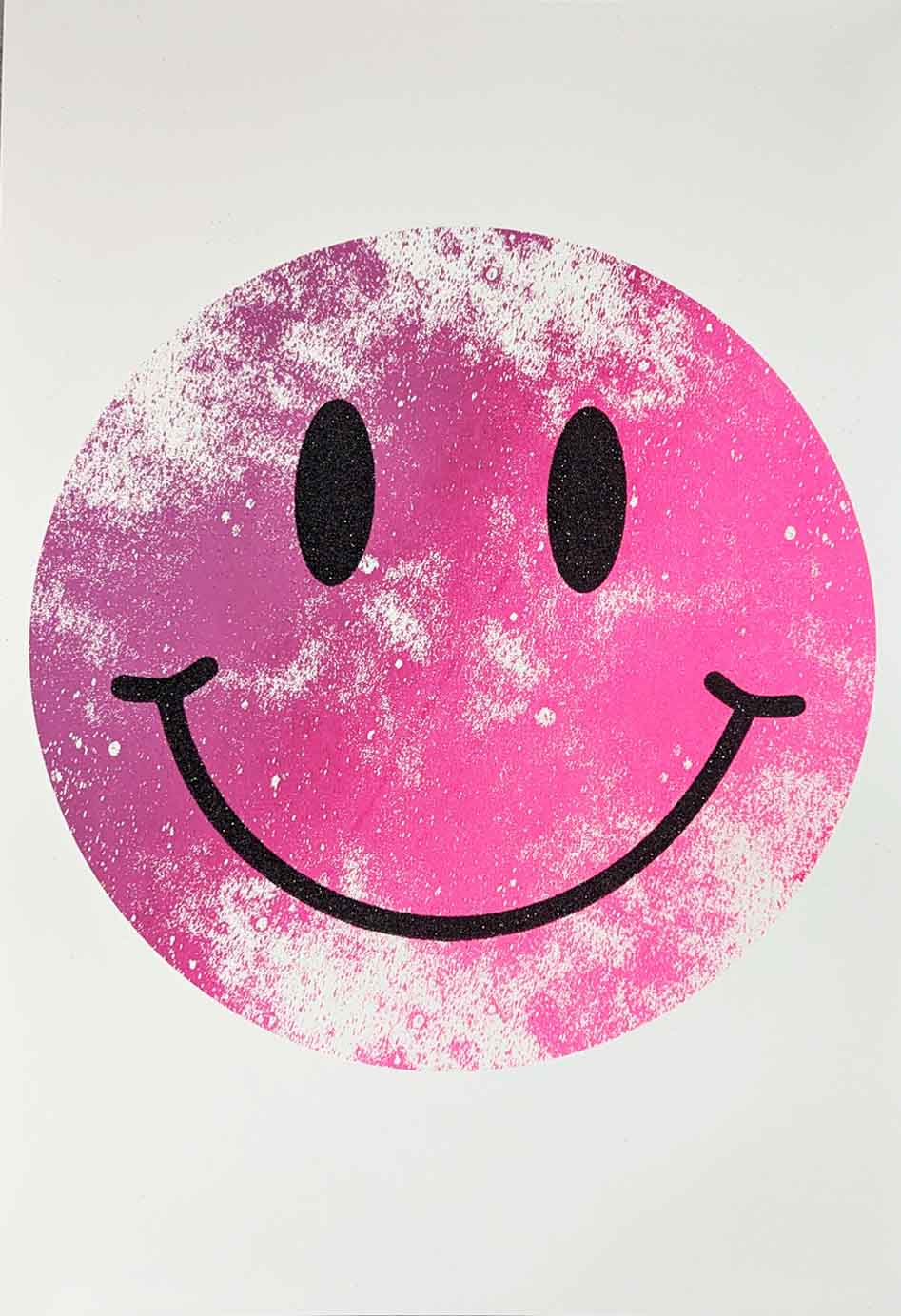 Fluorescent Moon Screen Print A4 (Pink)