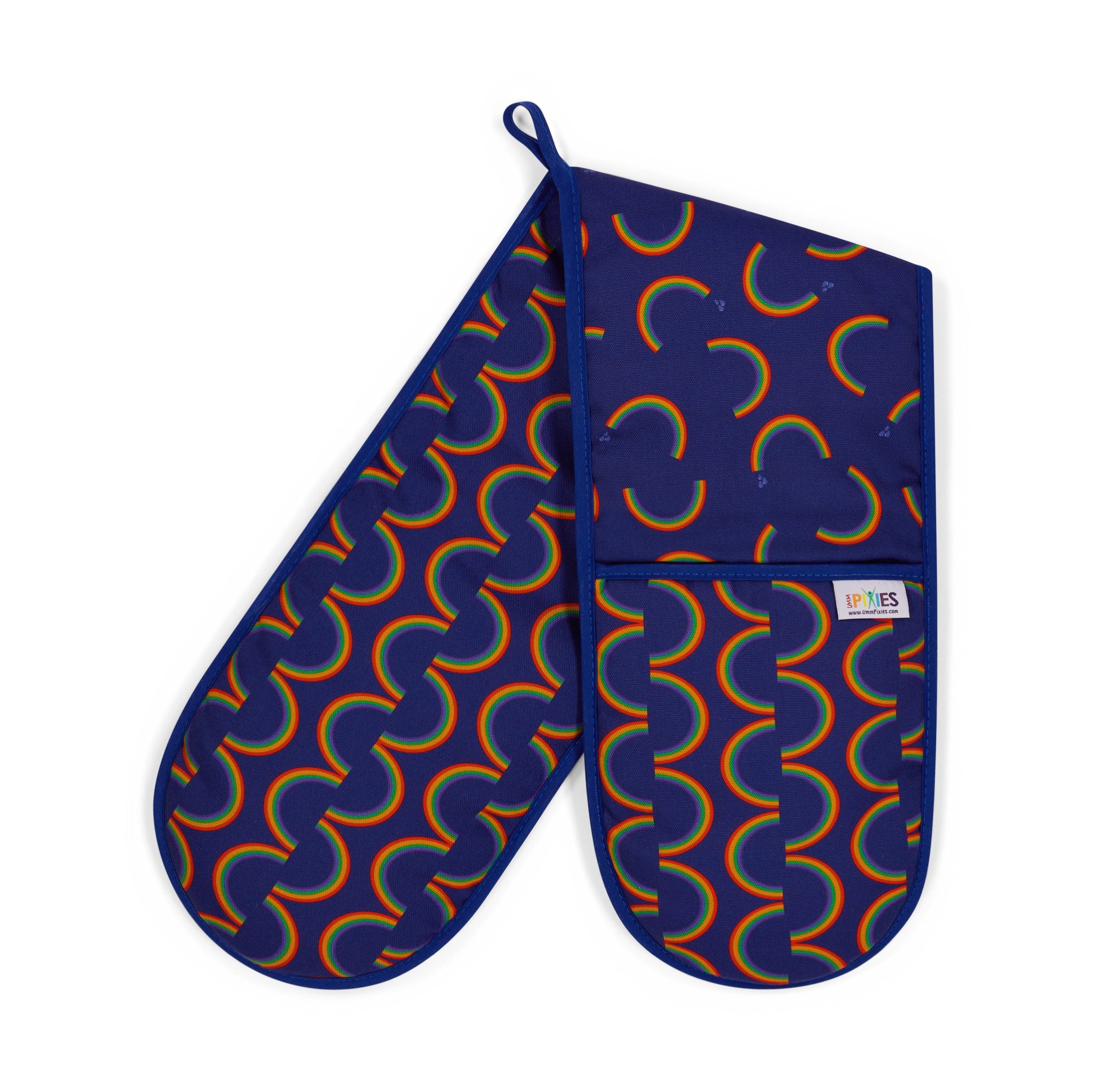 Rainbow organic cotton double oven gloves