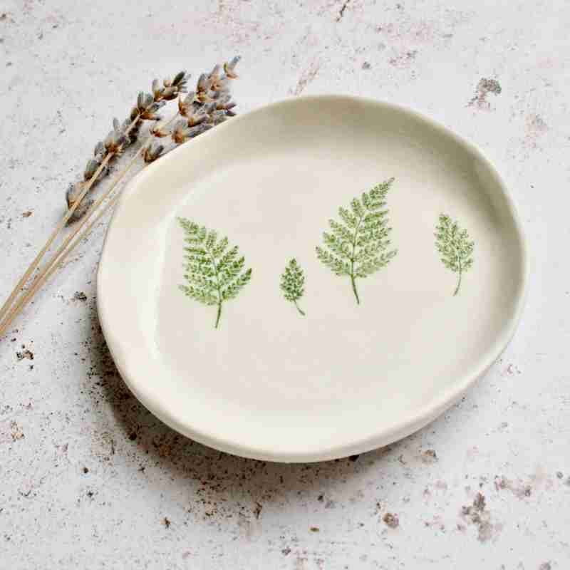 Porcelain Plate - Fern Design