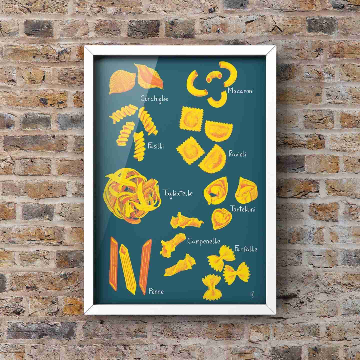 A Selection of Pasta Art Print