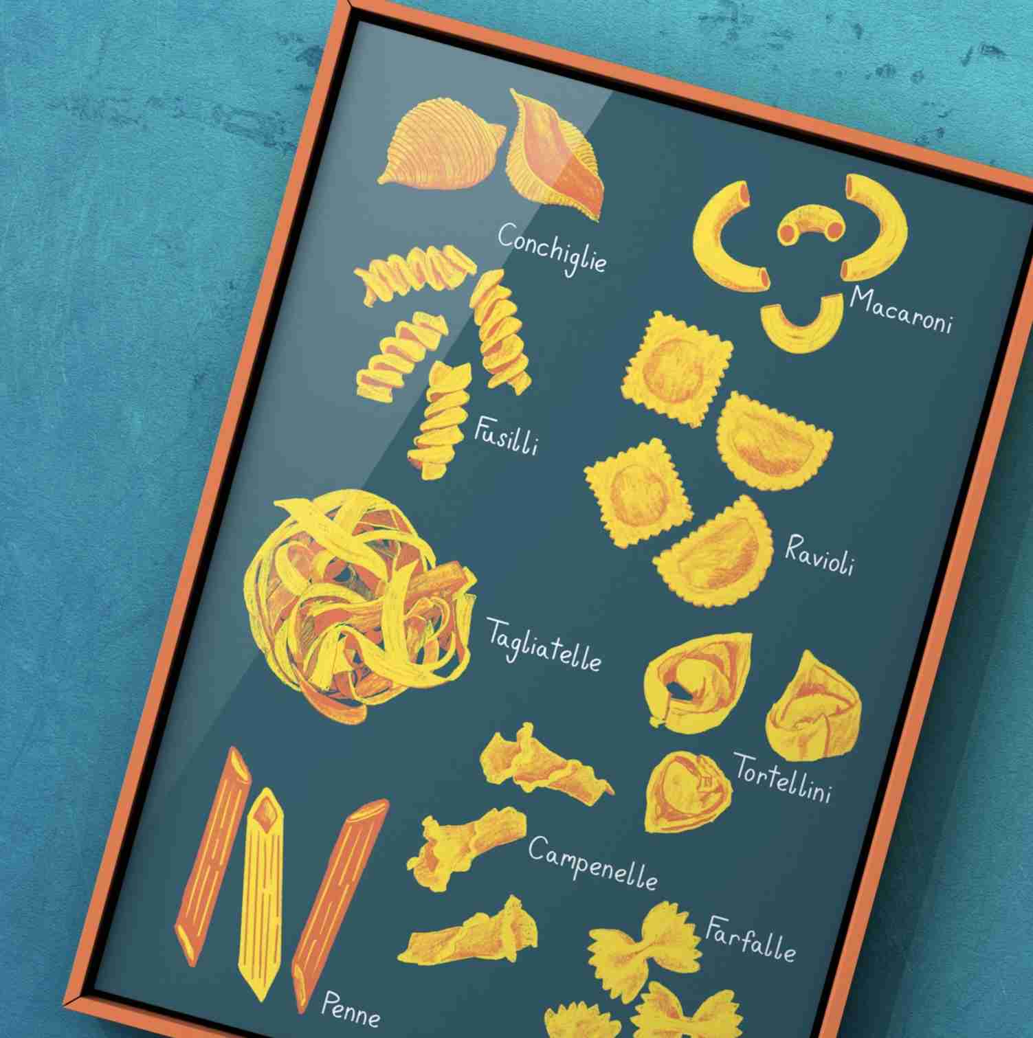 A Selection of Pasta Art Print