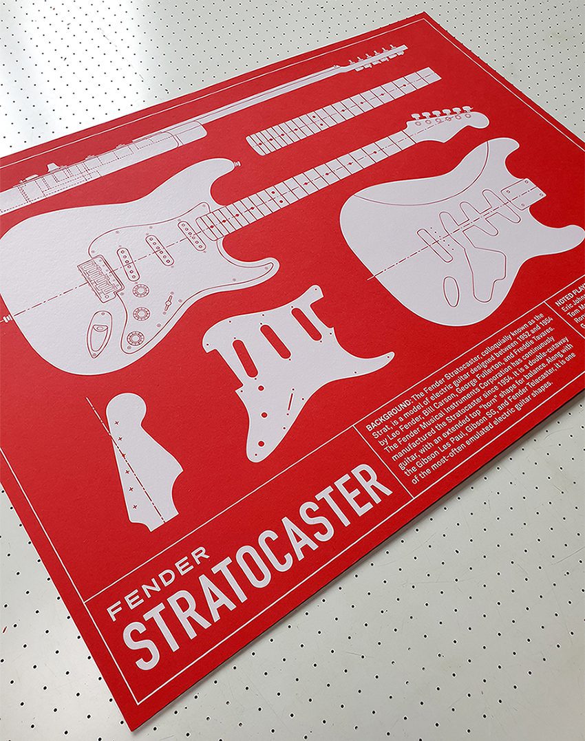 Fender Stratocaster Guitar Screen Print