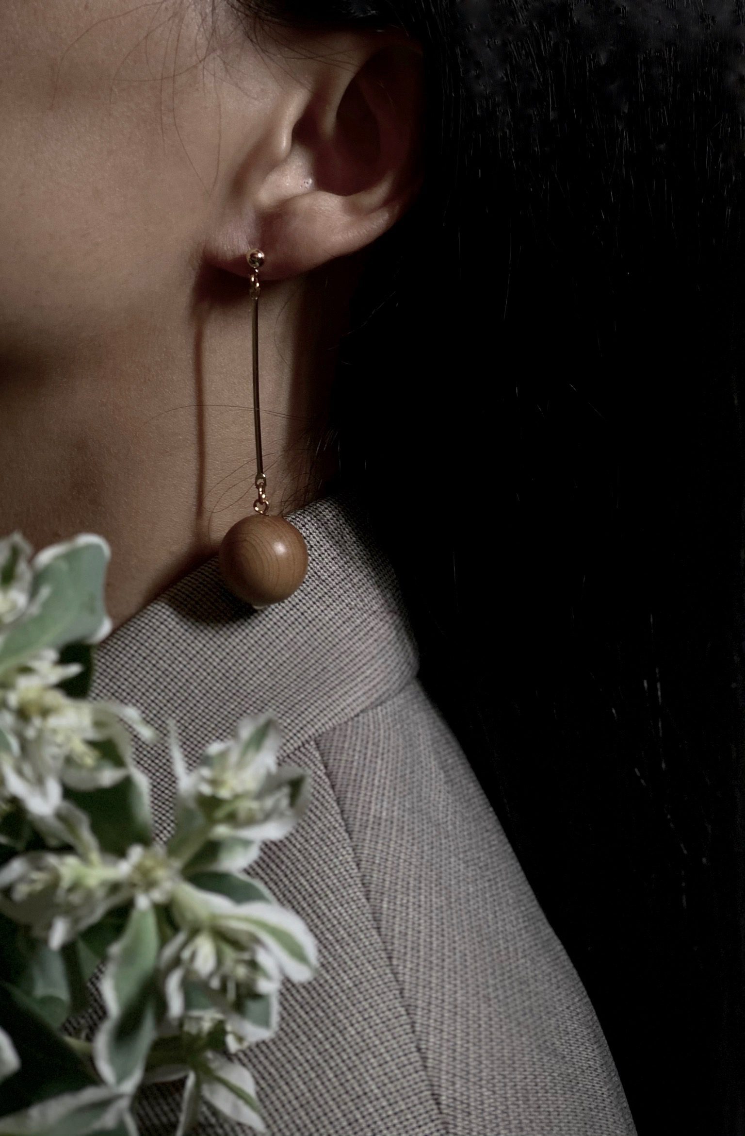 PYBC Wooden Ball Earrings