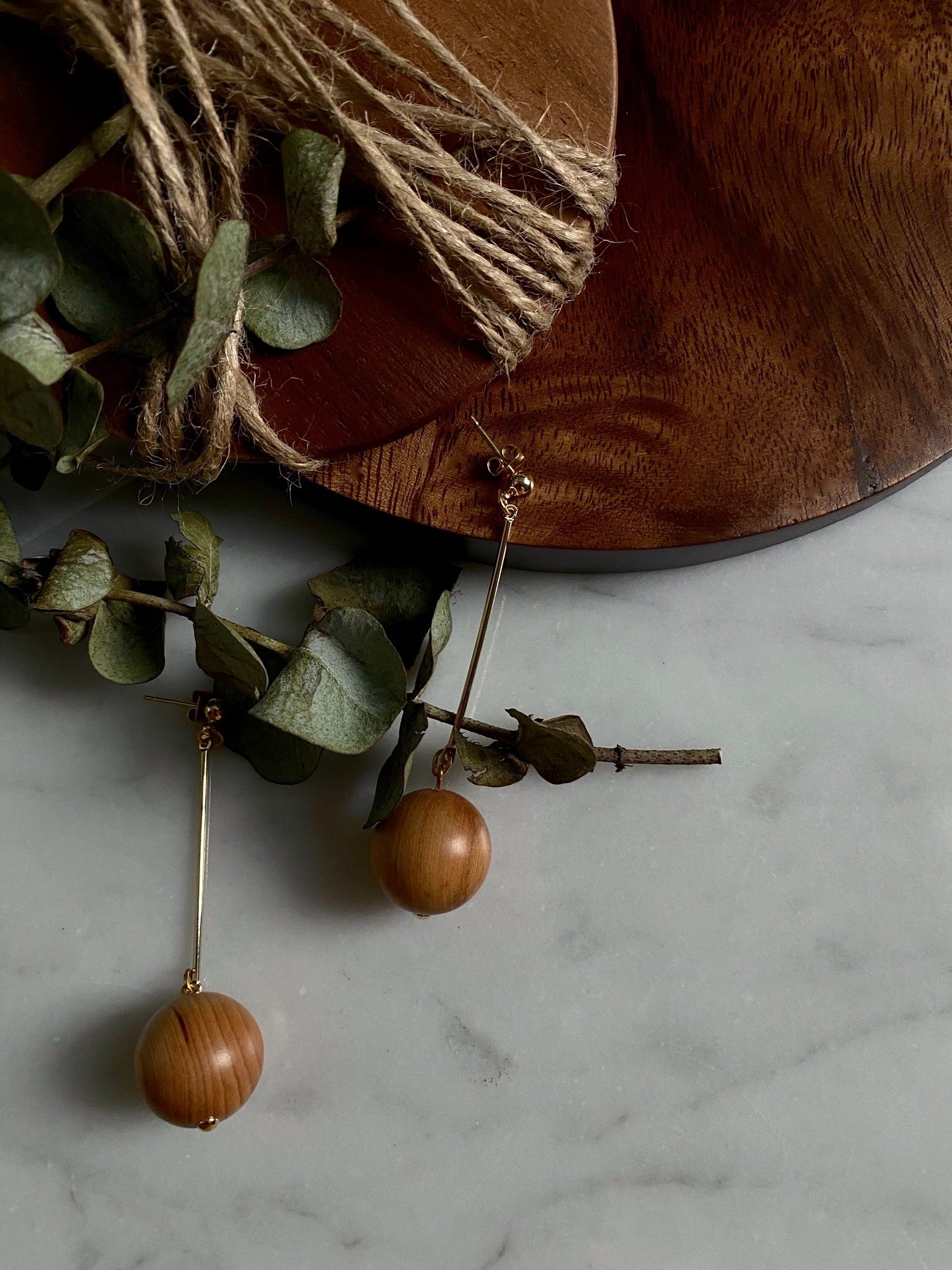 PYBC Wooden Ball Earrings