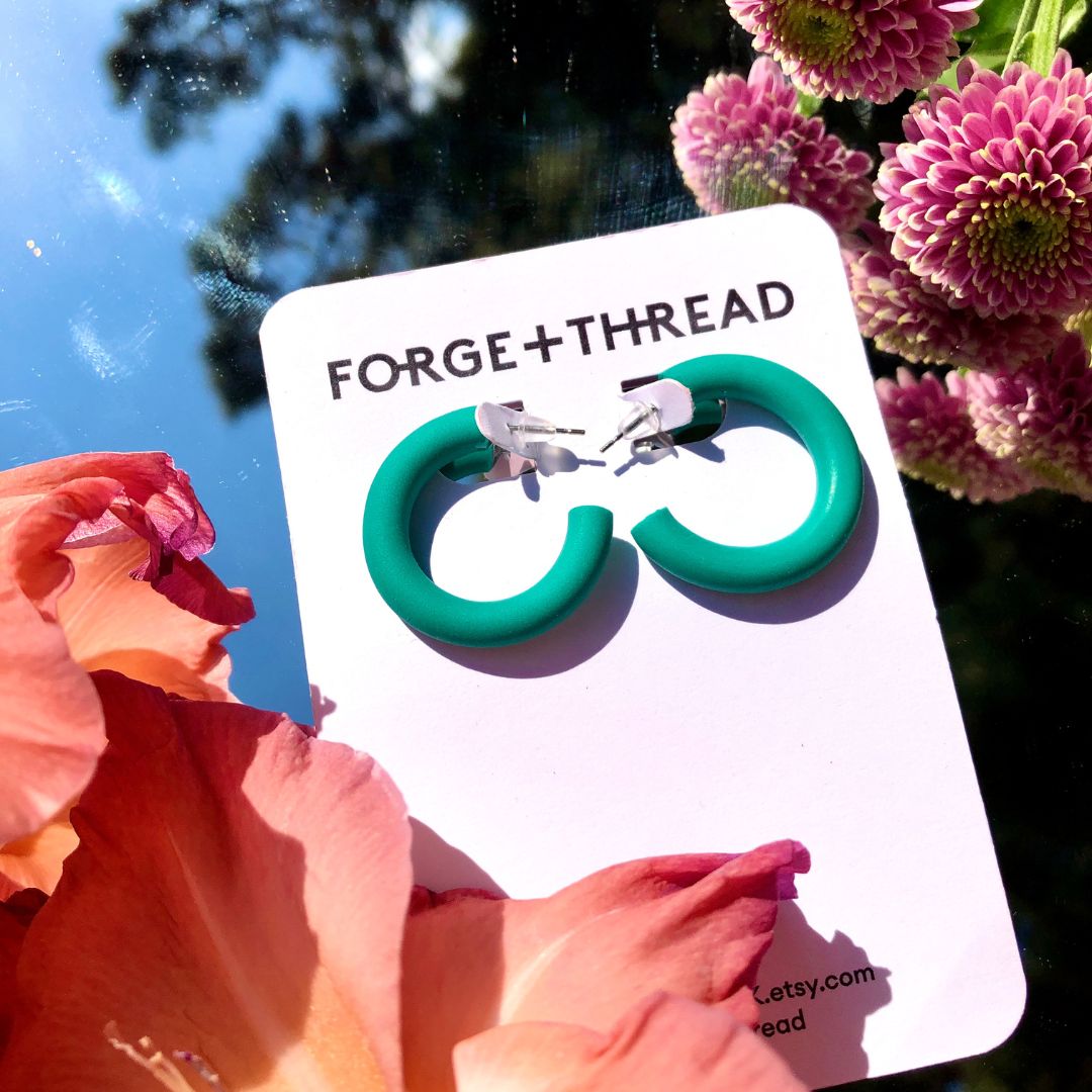 Small Turquoise Hoop Earrings
