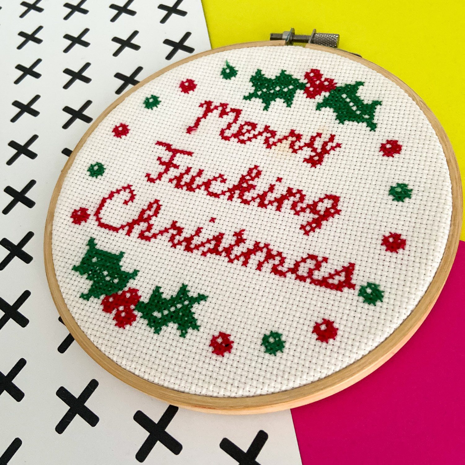 Merry F*cking Christmas Cross Stitch Kit