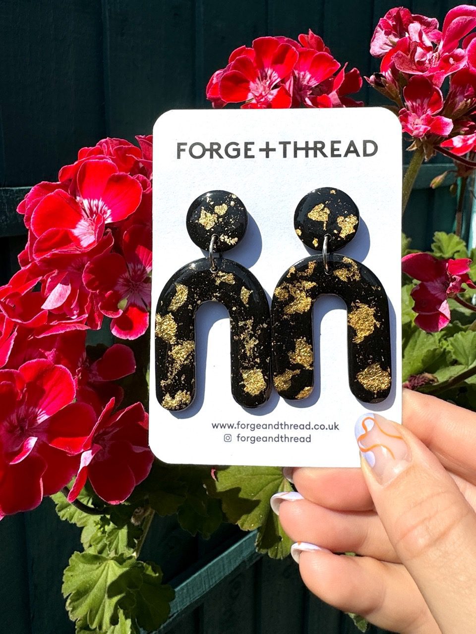 Gold Lead Rounded Arch Statement Earrings
