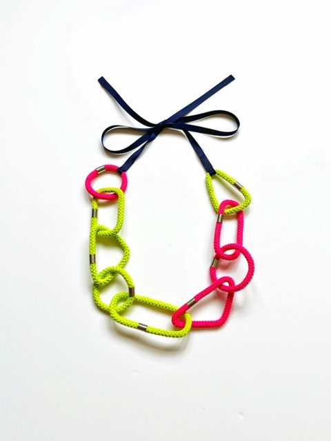 MoMA Necklace - Geometric Shaped Cotton Rope Statement Necklace