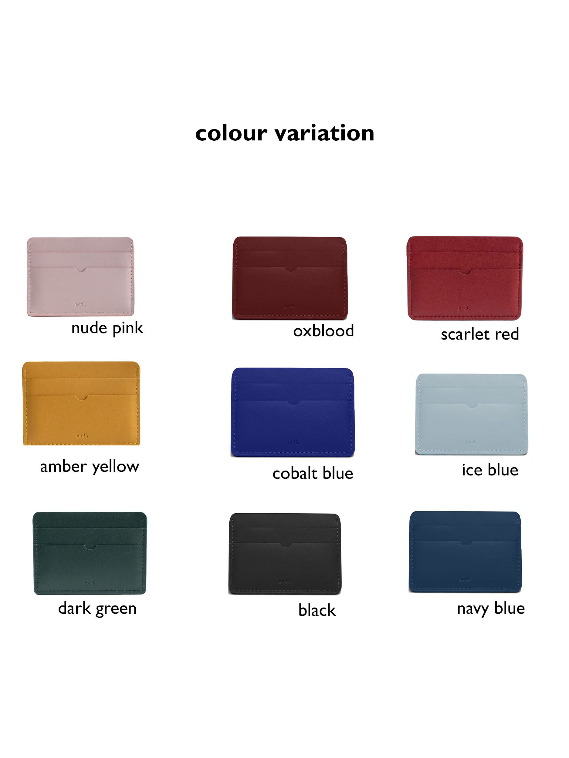 Handmade Leather Card Holder - Choice of Colours