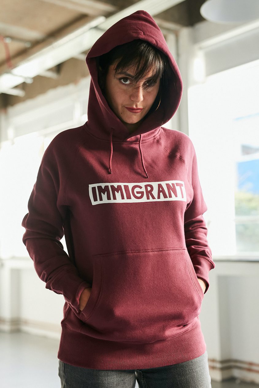 Burgundy Immigrant Hoodie | Ethical and Sustainable Fashion
