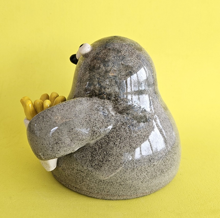 Bryce with the Fries - Ceramic Pigeon with Chips