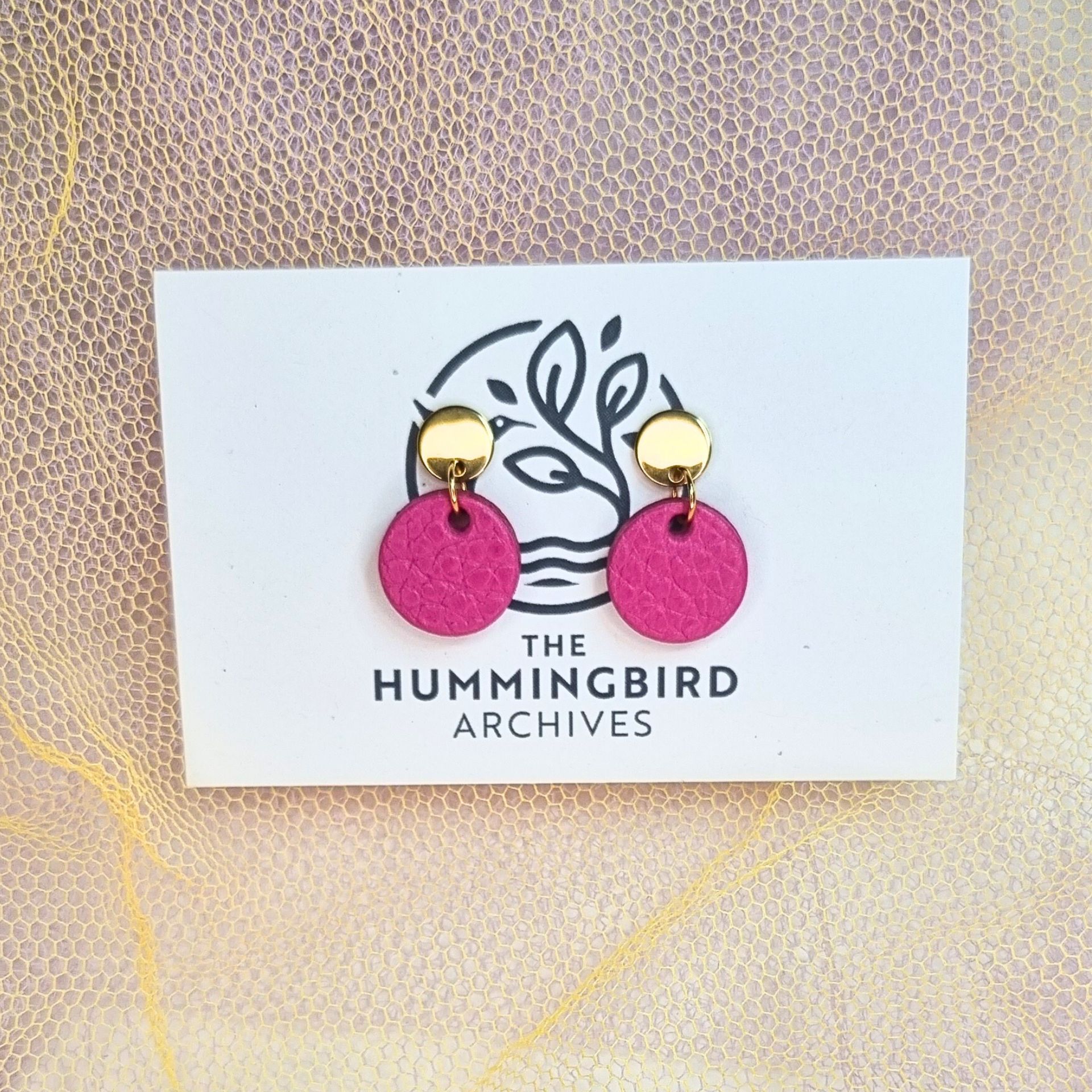 Pink Mini Circle Earrings