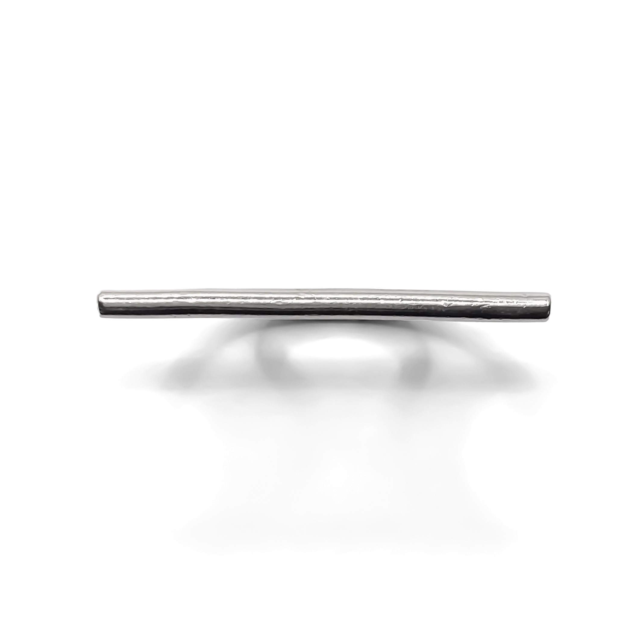 Sculpted Bar Ring laid flat showing side profile and minimal curve.