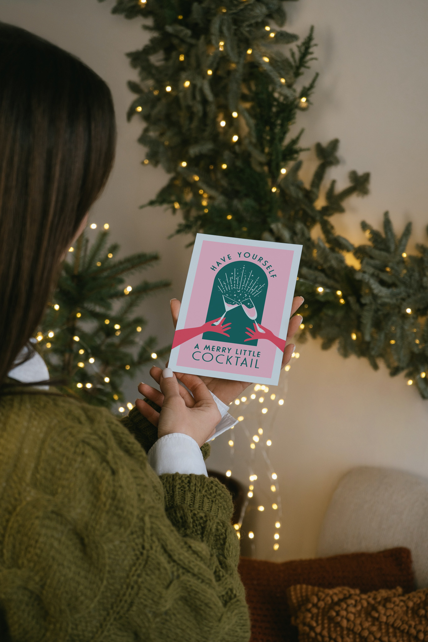 Have yourself a Merry Little Cocktail Christmas Bar Cart Print
