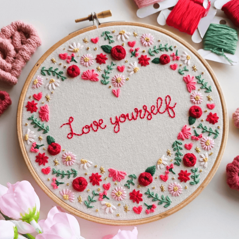 DIY embroidery kit for beginners - Love yourself