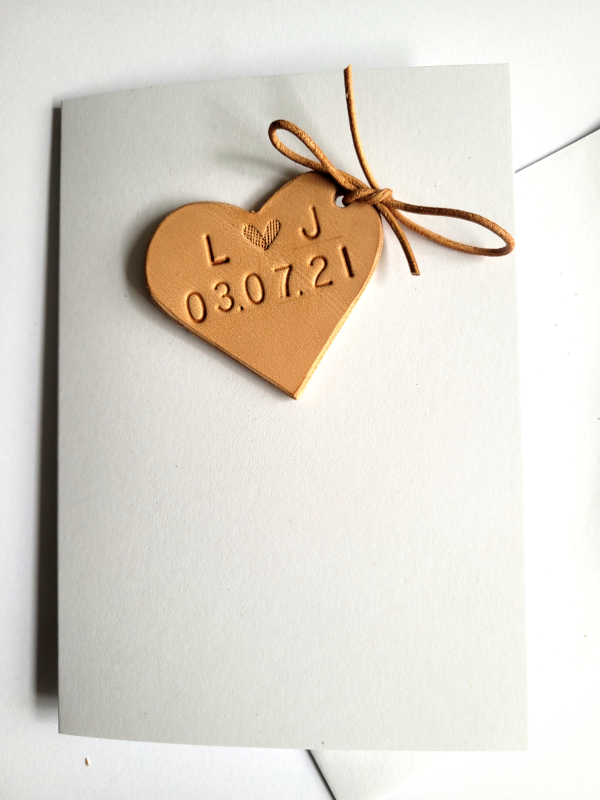 Personalised handmade Leather Anniversary Card, 3rd Anniversary gift