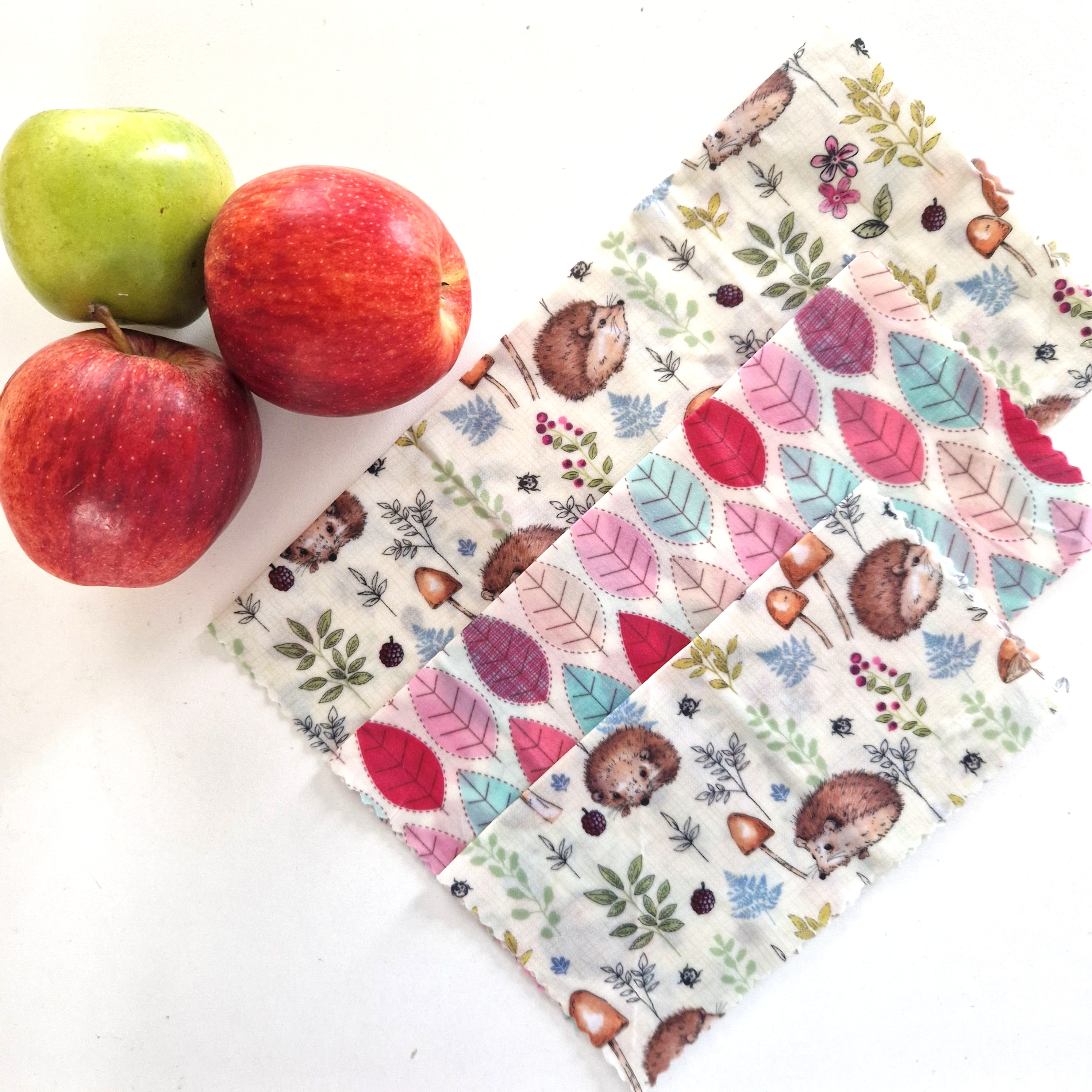 Beeswax Food Wraps | Set of 3 | Hedgehogs