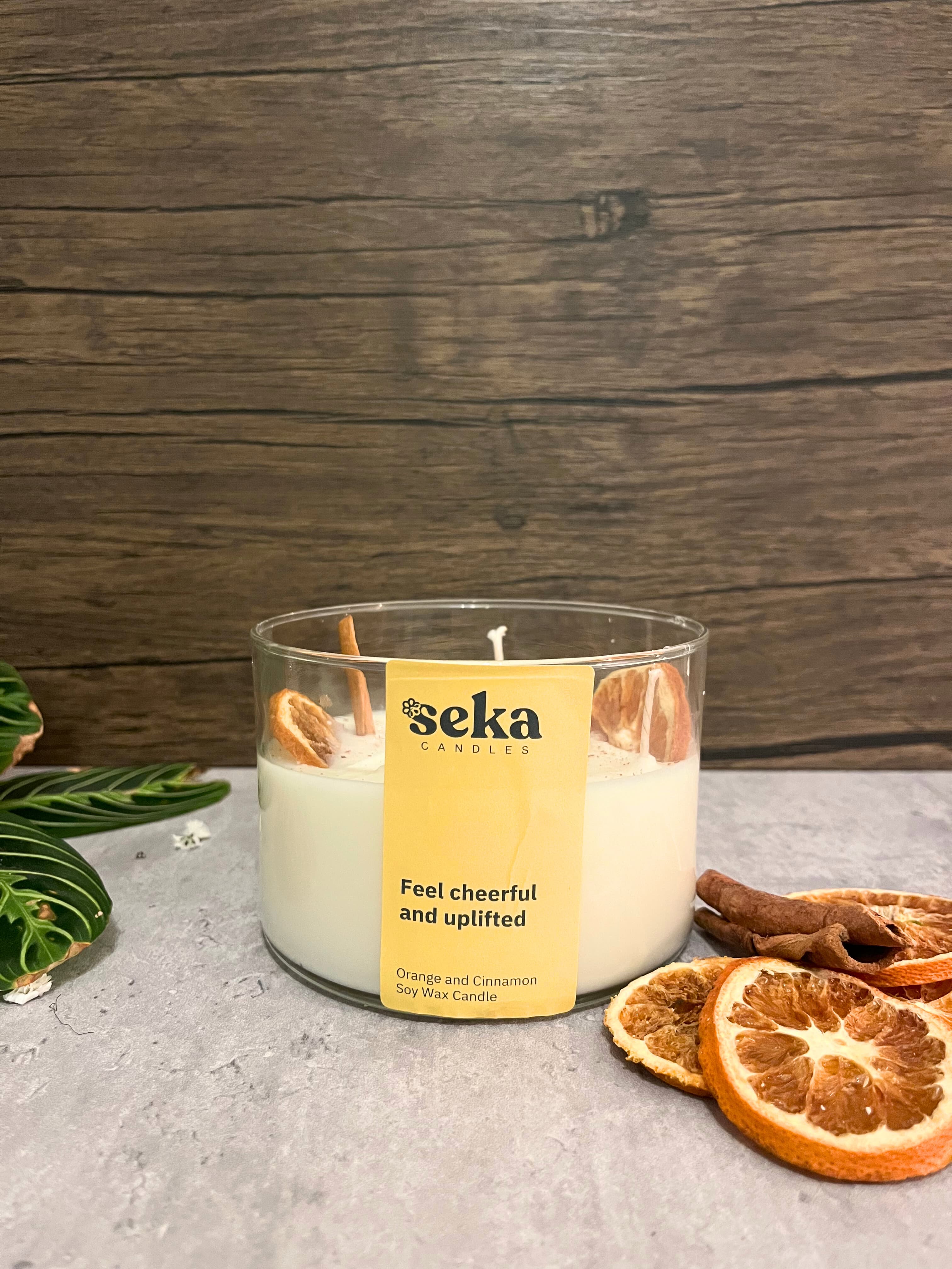 Orange and Cinnamon Soy Wax Candle