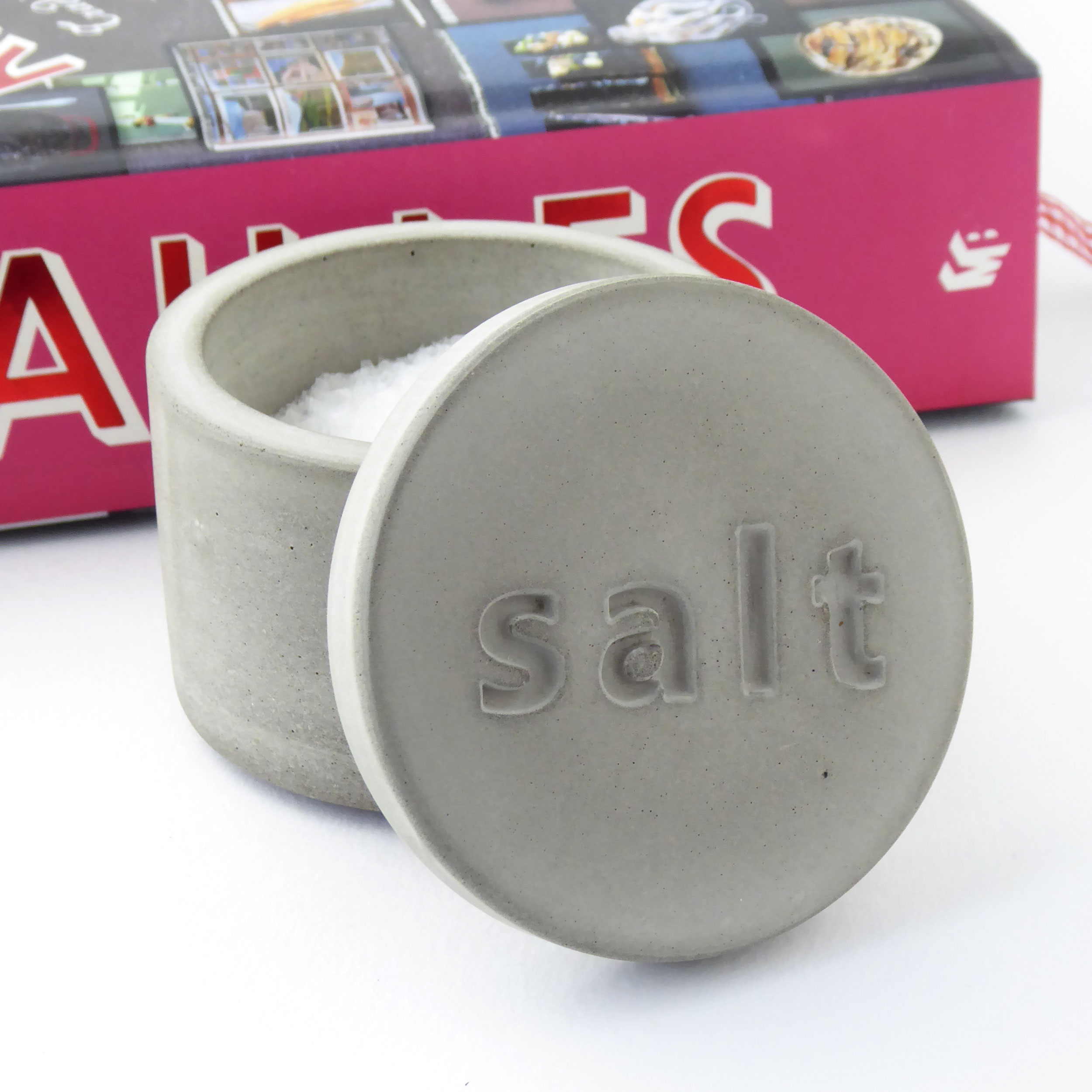 Handmade concrete salt pot