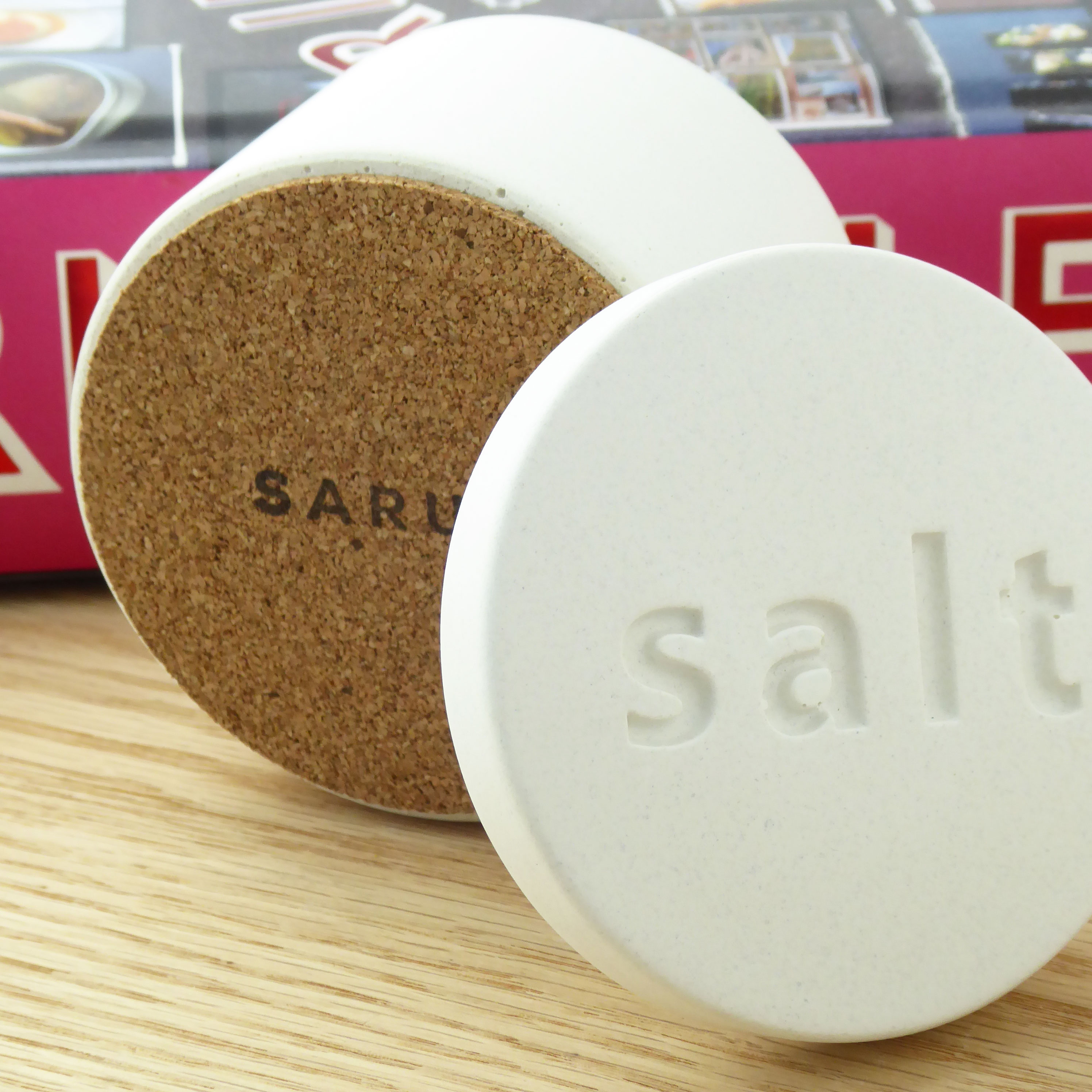 Handmade concrete salt pot - natural grey or white