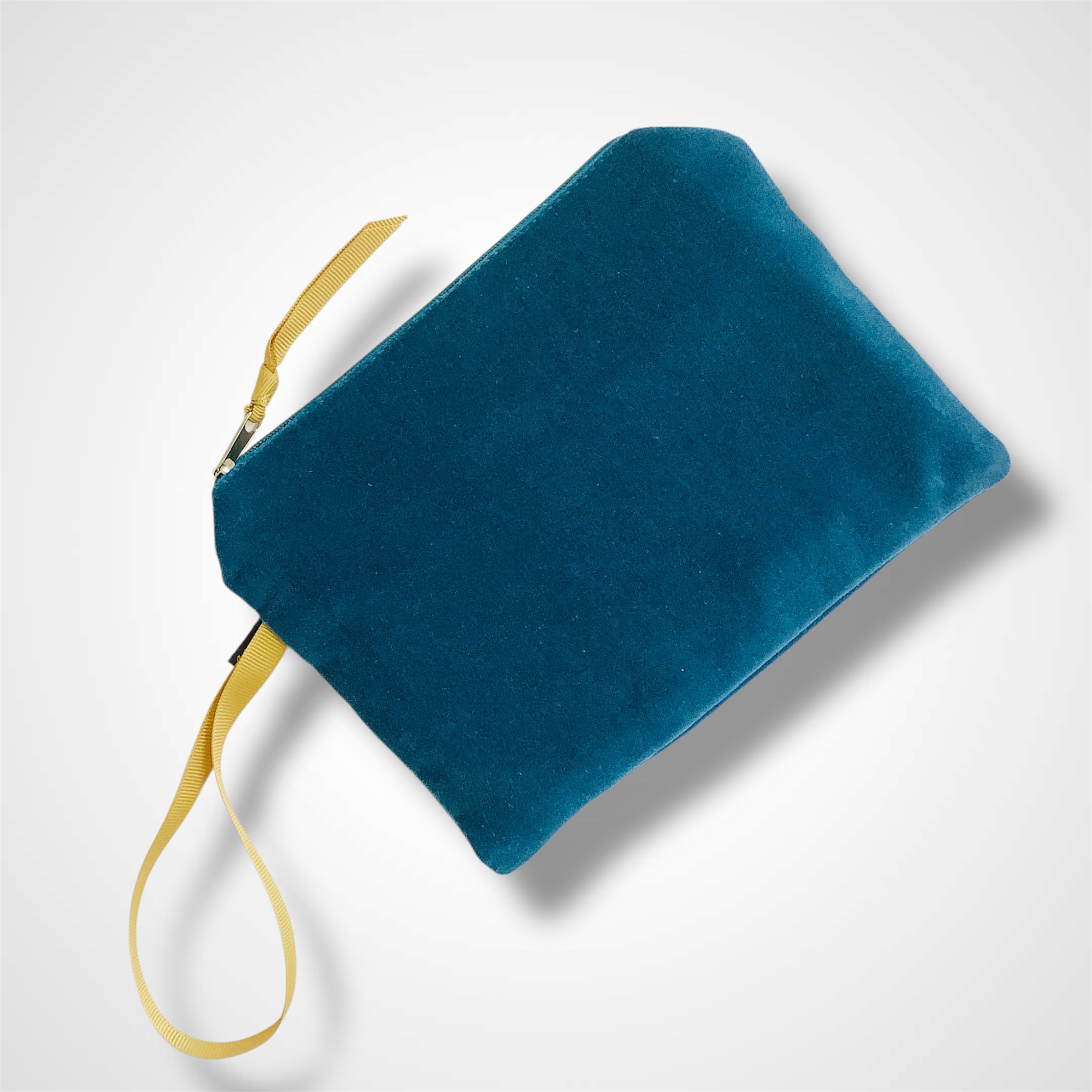 Teal Velvet Hummingbirds Zip-Up Pouch