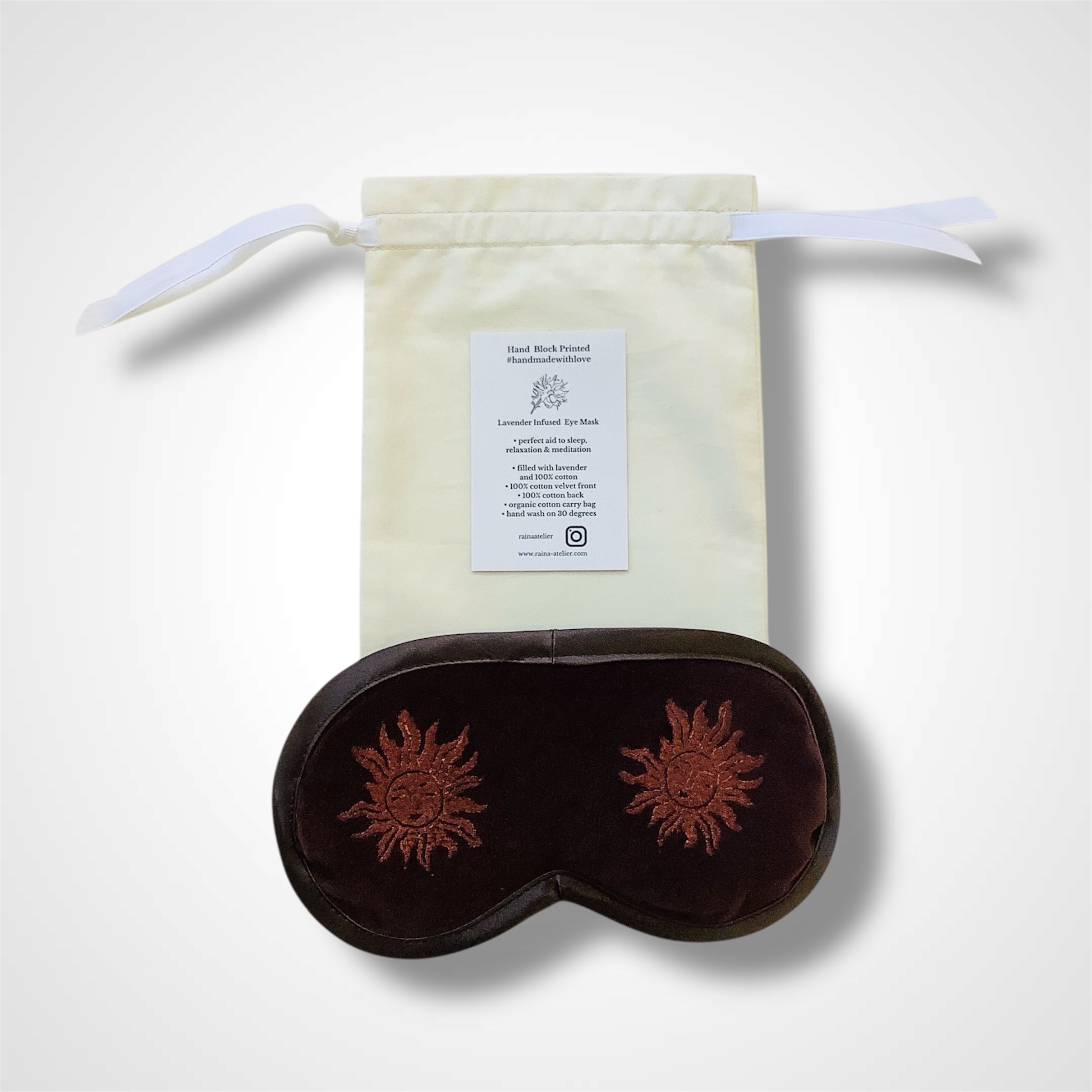 Brown Velvet Sun Eye Mask