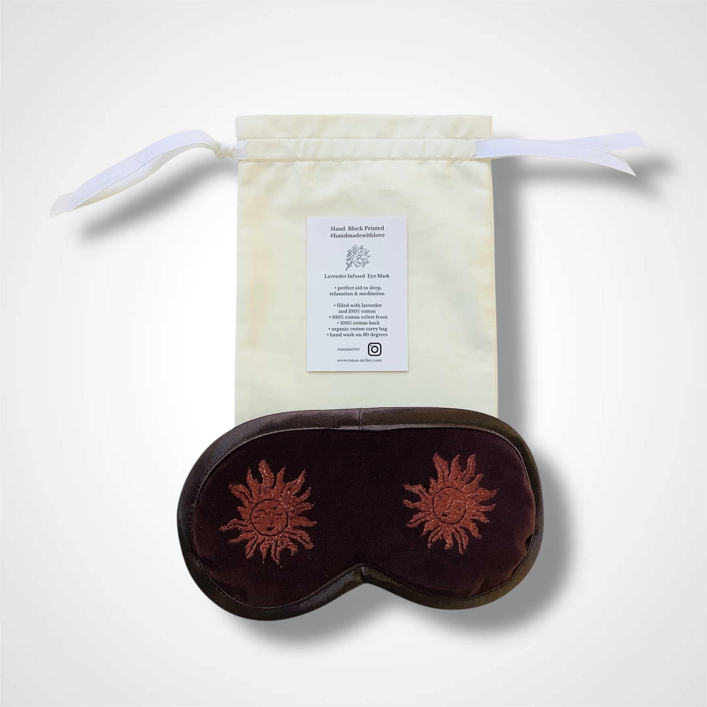 Brown Velvet Sun Eye Mask