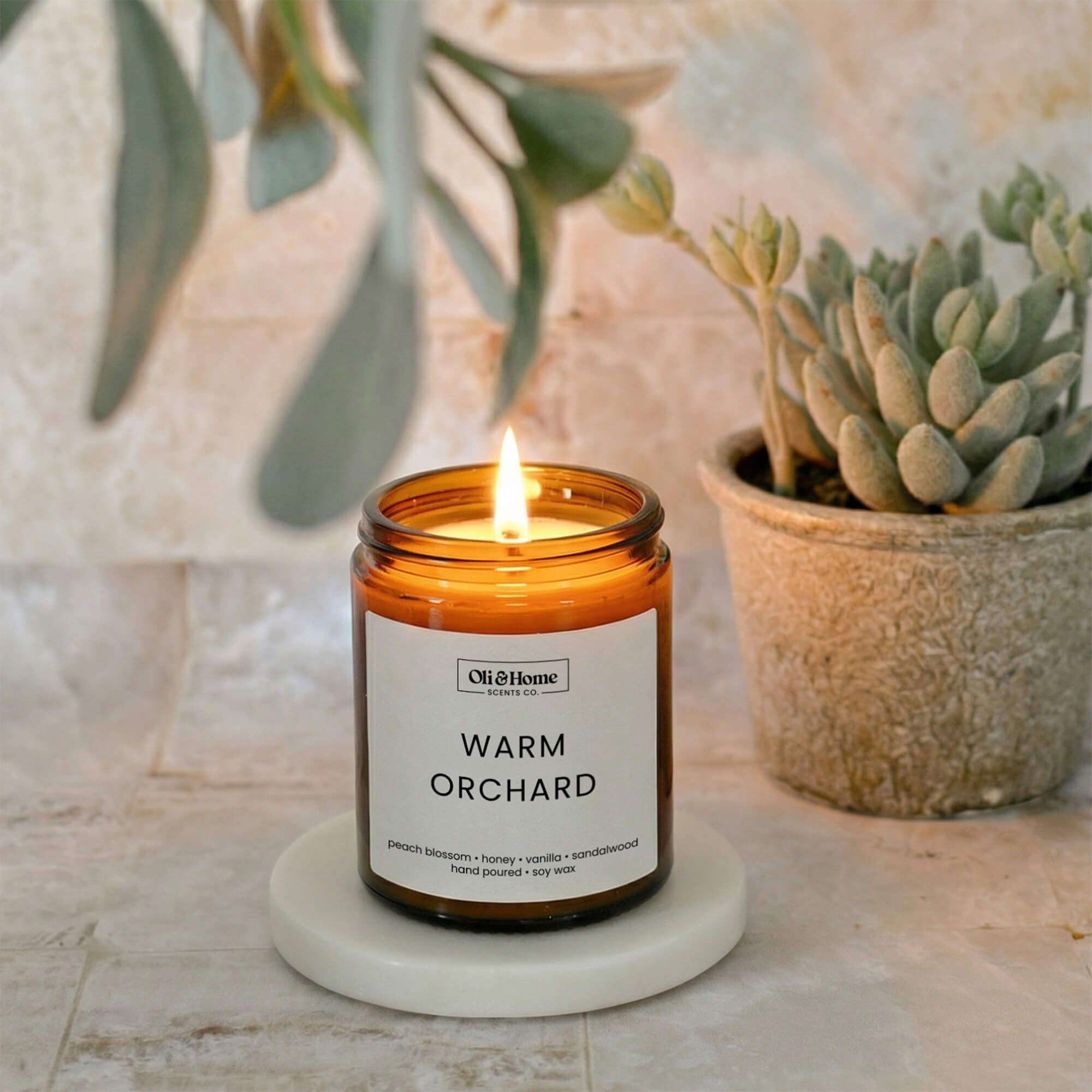 Warm Orchard Soy Candle - Peach Blossom, Honey and Vanilla