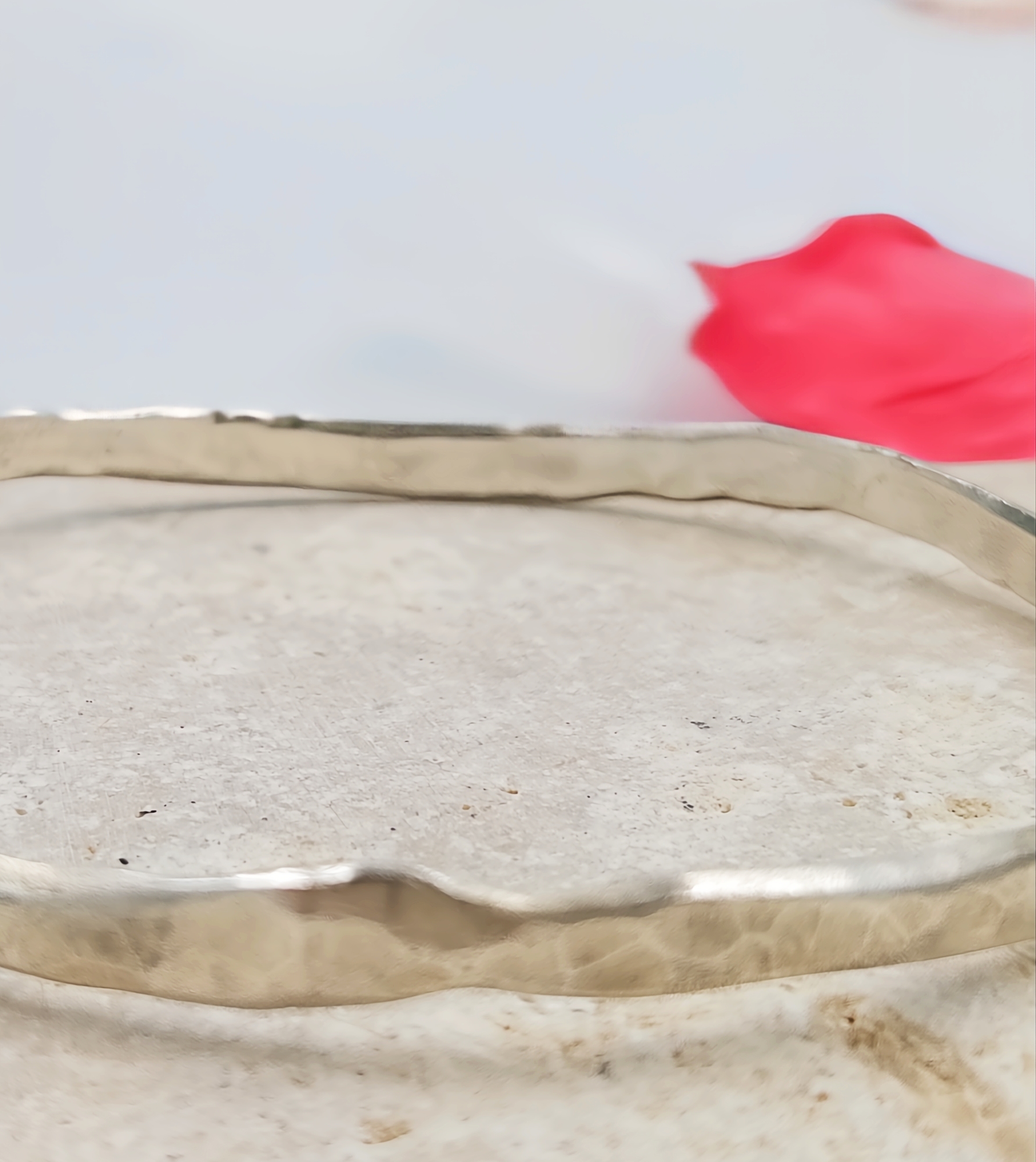 Recycled Sterling Silver Hammered Bangle – 6.5cm Diameter