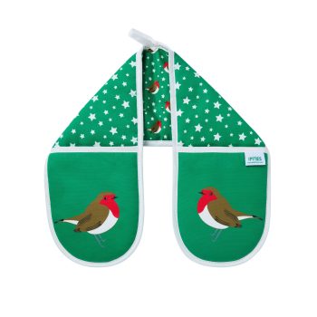 Green Robins design organic cotton oven gloves