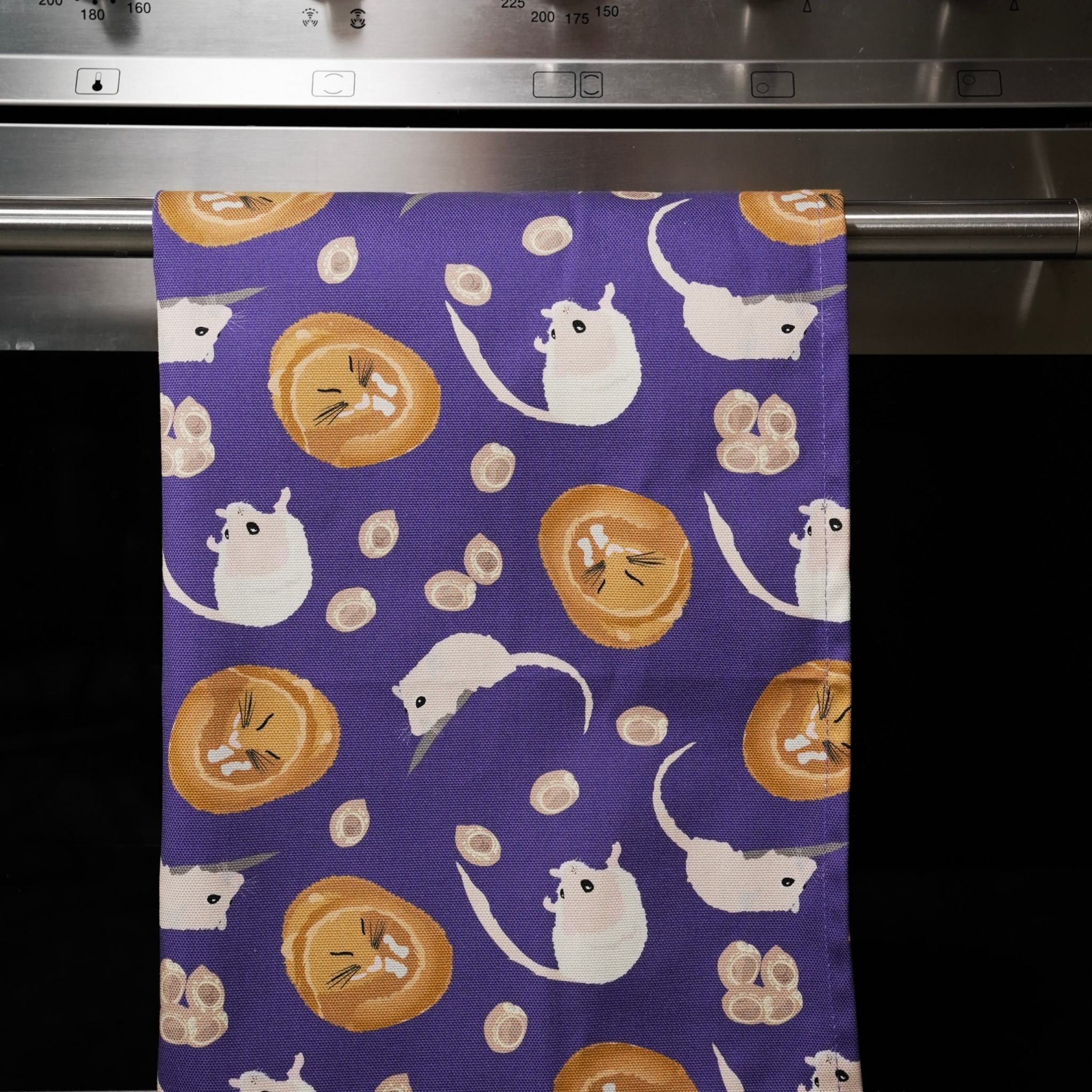 Hazel Dormice organic cotton tea towel